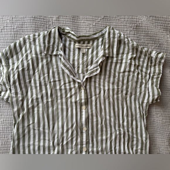 Alexander Jordan Green & White Striped Blouse - Picture 4 of 14